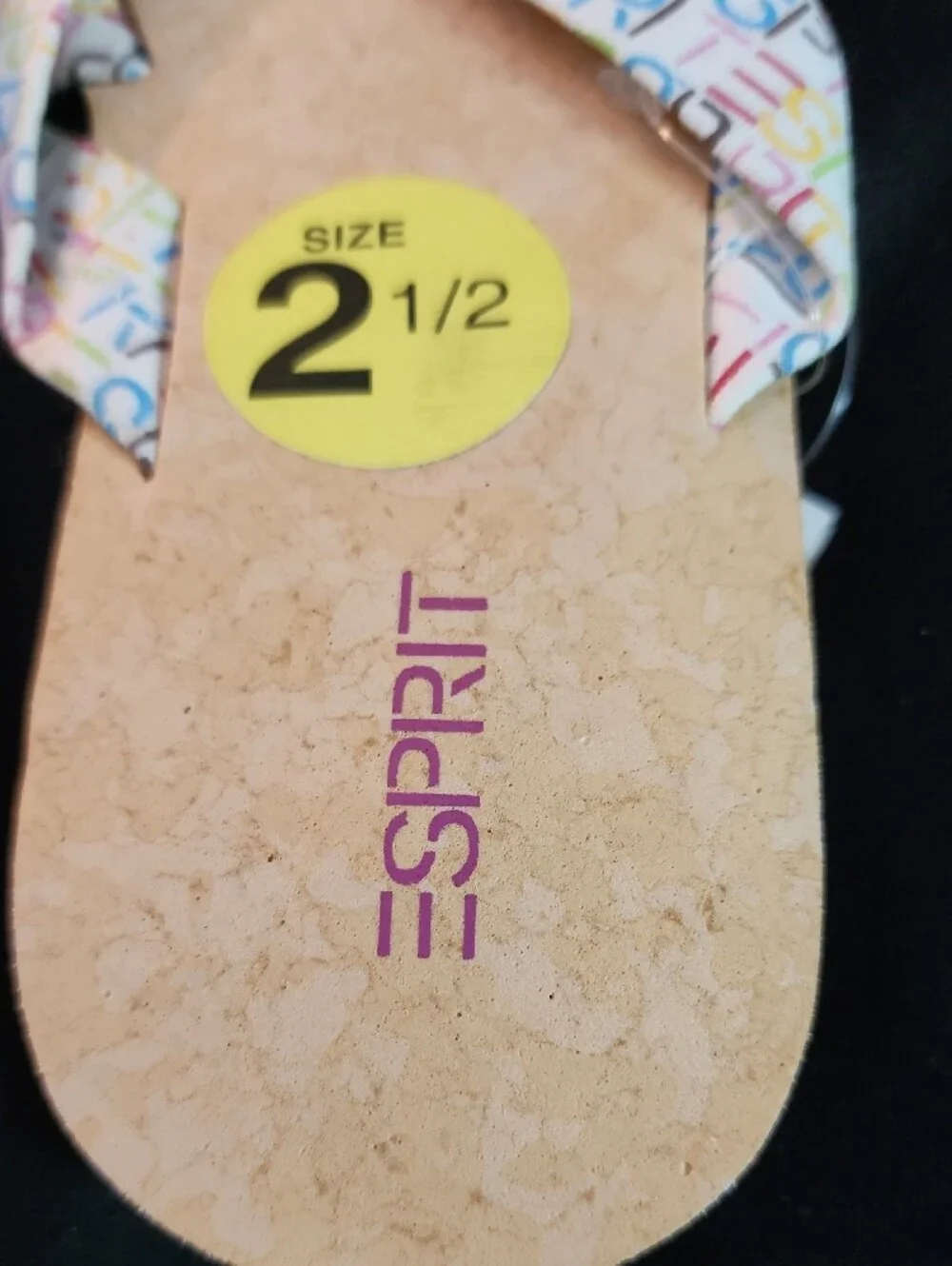 Esprit Multicolor Logo Bow Cork Flip Sandals - White Base 3 Sizes Available